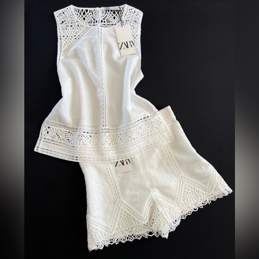 Zara Cream Lace Detail Set